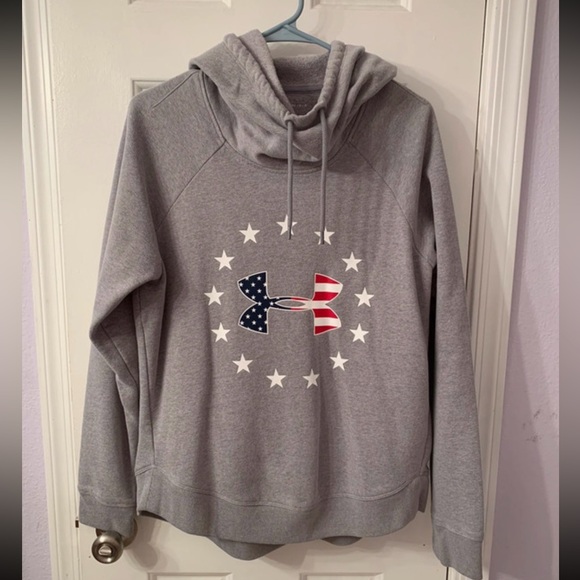 NWOT UNDER ARMOUR RED, WHITE & BLUE HOODIE - Picture 1 of 3